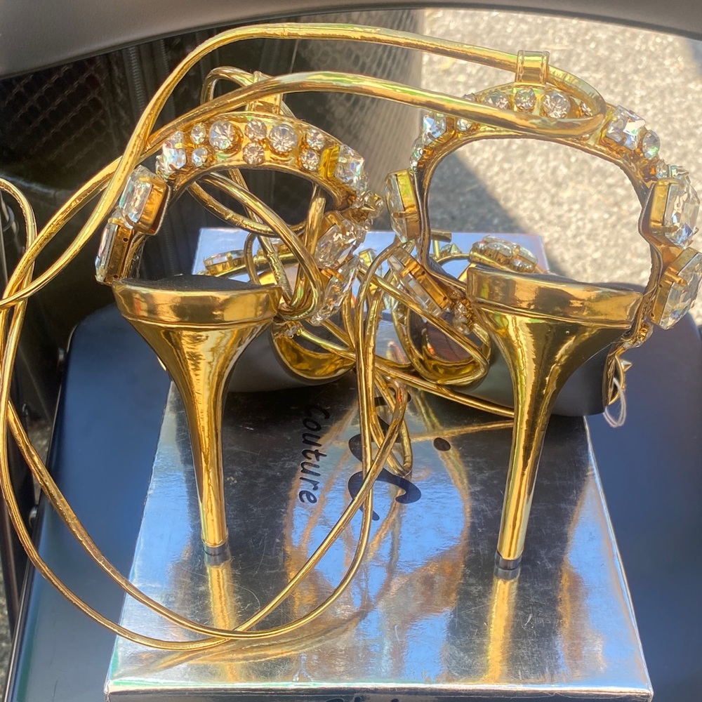 Affordable Fashion Finds Gold Rhinestone Heels - Picture 5 of 9